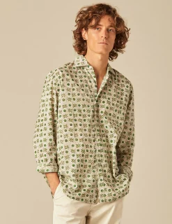 Nicoli Shirts<GREEN FLORAL SHIRT Verdes