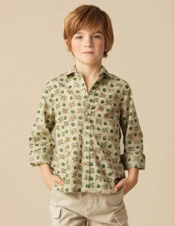 Nicoli Shirts<GREEN FLORAL SHIRT Verdes