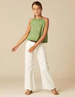 Nicoli Shirts<GREEN FLORAL SHIRT Azules claros