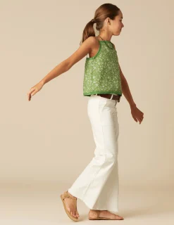 Nicoli Shirts<GREEN FLORAL SHIRT Azules claros