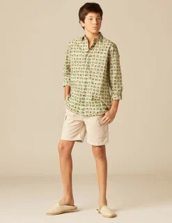 Nicoli Shirts<GREEN FLORAL SHIRT Verdes