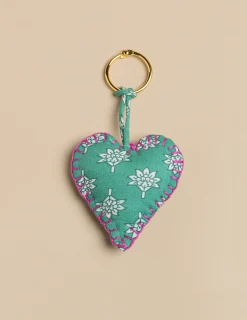 Nicoli Keychain|Keychain<GREEN HEART KEYCHAIN Verde turquesa