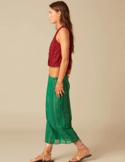 Nicoli Skirts<GREEN LACED SKIRT Verdes