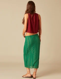 Nicoli Skirts<GREEN LACED SKIRT Verdes