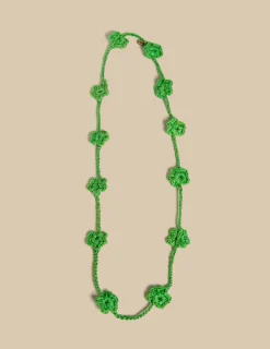 Nicoli Necklaces & Chokers|Necklaces<GREEN LONG FLOWER NECKLACE Crudos