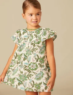 Nicoli Dresses<GREEN LUREX FLORAL DRESS Verdes
