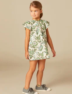 Nicoli Dresses<GREEN LUREX FLORAL DRESS Verdes