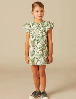 Nicoli Dresses<GREEN LUREX FLORAL DRESS Verdes