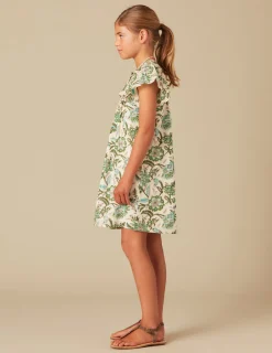 Nicoli Dresses<GREEN LUREX FLORAL DRESS Verdes