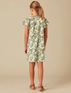 Nicoli Dresses<GREEN LUREX FLORAL DRESS Verdes