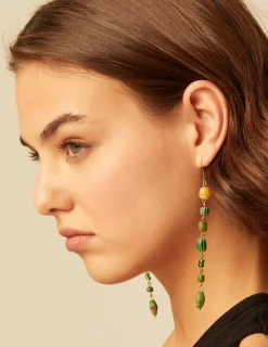 Nicoli Earrings<GREEN MIX EARRINGS Verdes