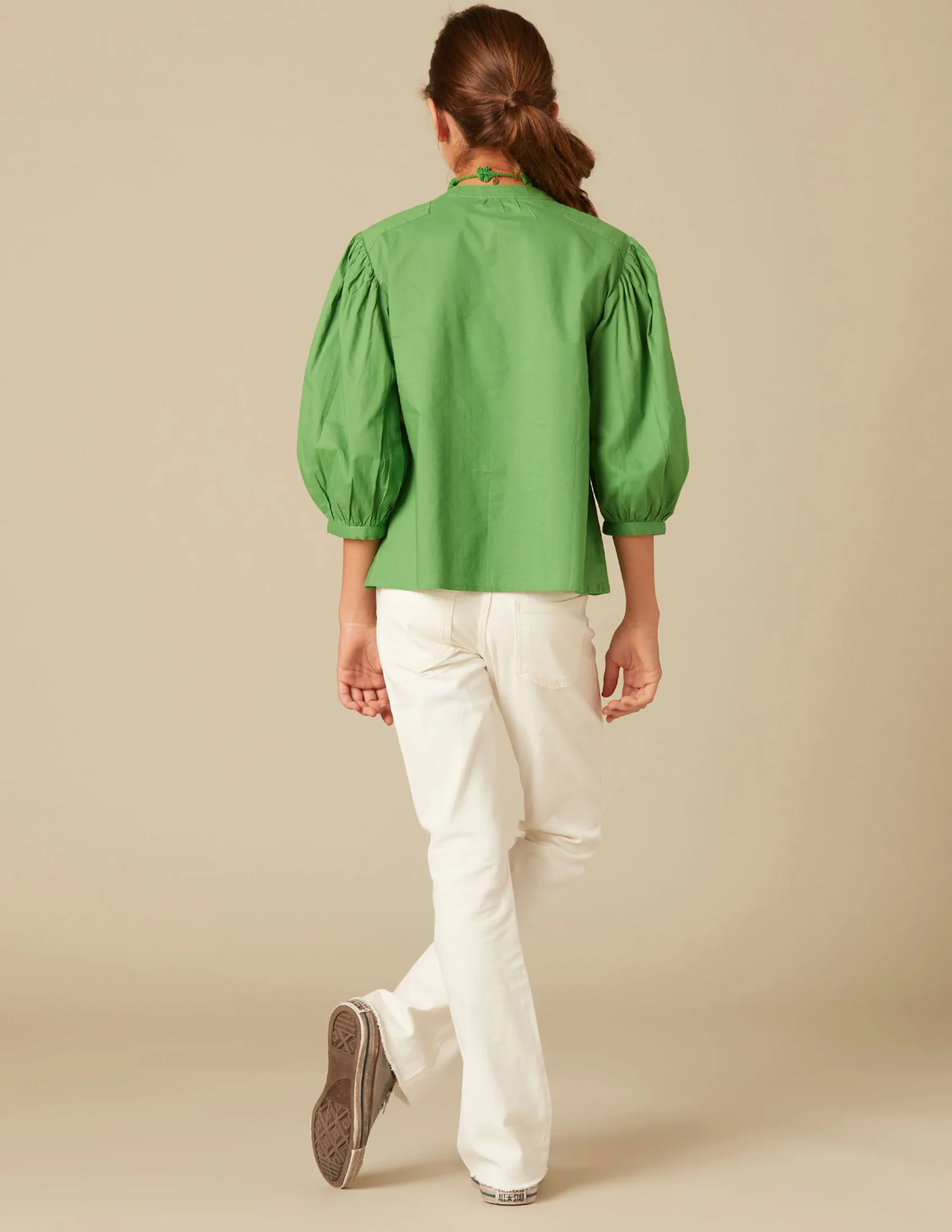 Nicoli Shirts<GREEN PIN-TUCK SHIRT Verdes