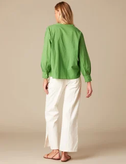 Nicoli Shirts & Blouses<GREEN PIN-TUCK SHIRT Azules oscuros