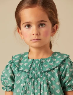 Nicoli Dresses<GREEN PRINT DRESS Verde turquesa