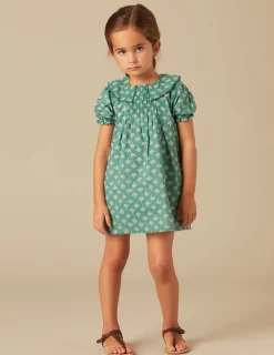Nicoli Dresses<GREEN PRINT DRESS Verde turquesa