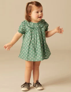 Nicoli Dresses<GREEN PRINT DRESS Verde turquesa