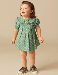 Nicoli Dresses<GREEN PRINT DRESS Verde turquesa