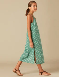 Nicoli Dresses<GREEN PRINT DRESS Verde turquesa