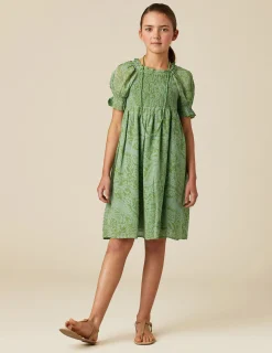Nicoli Dresses<GREEN PRINT DRESS Verdes
