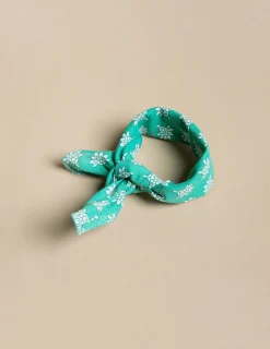 Nicoli Mini scarves|Neckerchiefs<GREEN PRINT SCARF Azules claros