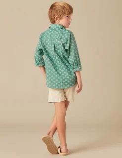 Nicoli Shirts<GREEN PRINT SHIRT Azules claros