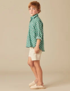 Nicoli Shirts<GREEN PRINT SHIRT Azules claros