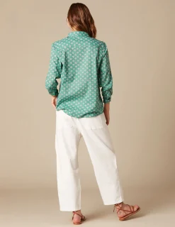 Nicoli Shirts & Blouses<GREEN PRINT SHIRT Azules claros