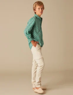 Nicoli Shirts<GREEN PRINT SHIRT Azules claros