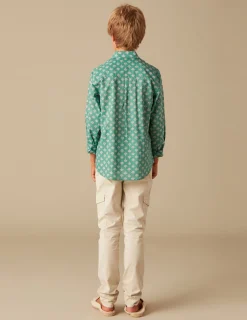 Nicoli Shirts<GREEN PRINT SHIRT Azules claros
