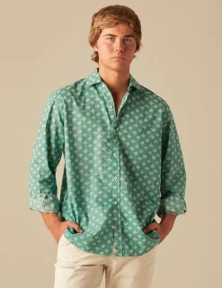Nicoli Shirts<GREEN PRINT SHIRT Azules claros
