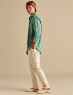 Nicoli Shirts<GREEN PRINT SHIRT Azules claros