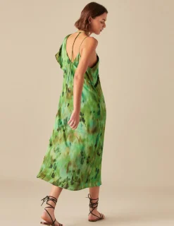 Nicoli Dresses<GREEN PRINTED DRESS Verde turquesa