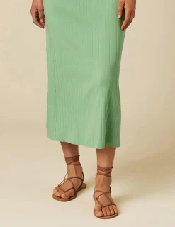 Nicoli Dresses<GREEN RIBBED DRESS Azules