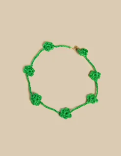 Nicoli Necklaces|Necklaces<GREEN SHORT FLOWER NECKLACE Crudos
