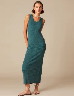 Nicoli Dresses<GREEN SIDE OPENED DRESS Verdes claros