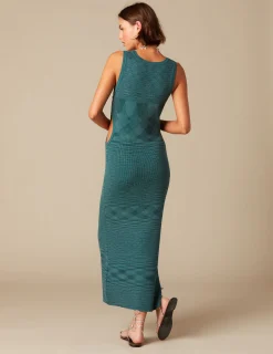 Nicoli Dresses<GREEN SIDE OPENED DRESS Verdes claros