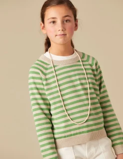 Nicoli Knitwear<GREEN STRIPED JUMPER Verdes