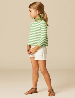 Nicoli T-shirts<GREEN STRIPED LONG-SLEEVED T-SHIRT Azules