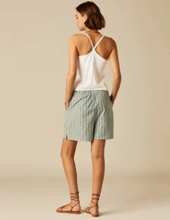 Nicoli Shorts<GREEN STRIPED SHORTS Verdes claros