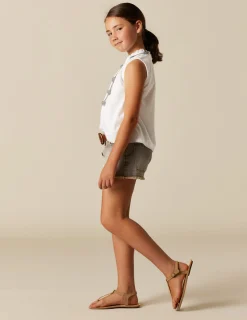 Nicoli Denim|Shorts<GREY DENIM SHORTS Azules claros