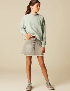 Nicoli Skirts|Denim<GREY DENIM SKIRT Grises