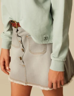 Nicoli Skirts|Denim<GREY DENIM SKIRT Grises