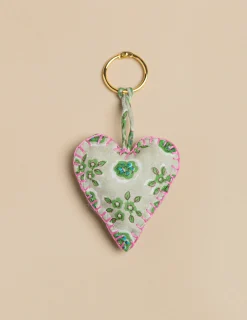 Nicoli Keychain|Keychain<GREY HEART KEYCHAIN Verde turquesa