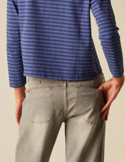 Nicoli Trousers|Denim<GREY LOW WAIST TROUSERS Grises