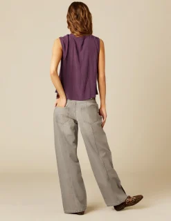 Nicoli Trousers|Denim<GREY STRAIGHT-FIT TROUSERS Grises