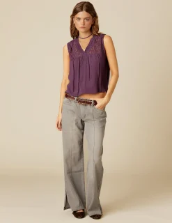 Nicoli Trousers|Denim<GREY STRAIGHT-FIT TROUSERS Grises