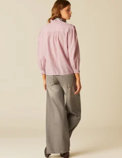 Nicoli Trousers|Denim<GREY TROUSERS WITH SIDE BUTTONS Blancos