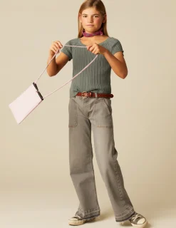 Nicoli Trousers|Denim<GREY WIDE LEG JEANS Azules claros