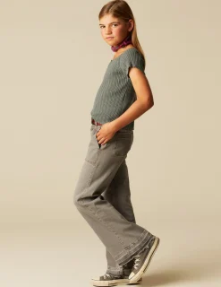 Nicoli Trousers|Denim<GREY WIDE LEG JEANS Azules claros