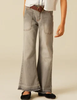 Nicoli Trousers|Denim<GREY WIDE LEG JEANS Azules claros